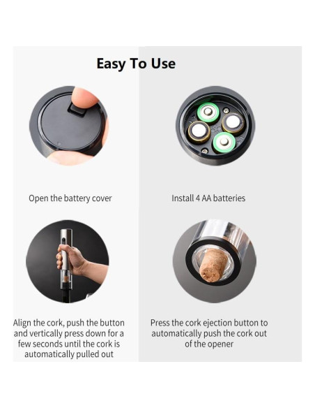 Juego de abridor de vino eléctrico Corporategiftpro con cortador