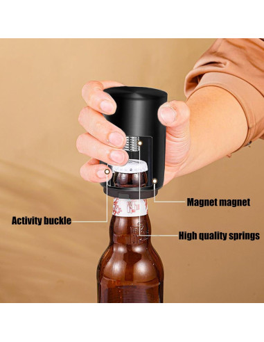 Destapador Automático de Botellas de Cerveza Down-Pop Negro