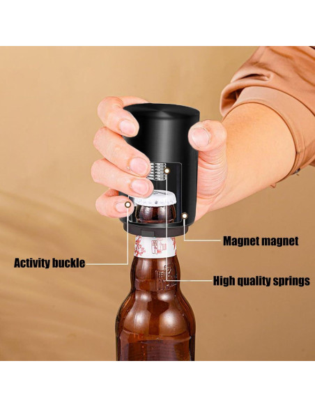 Destapador Automático de Botellas de Cerveza Down-Pop Negro