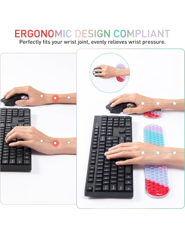 Juego de Reposamuñecas de Gel ABRONDA Acuamarina Ergonómico