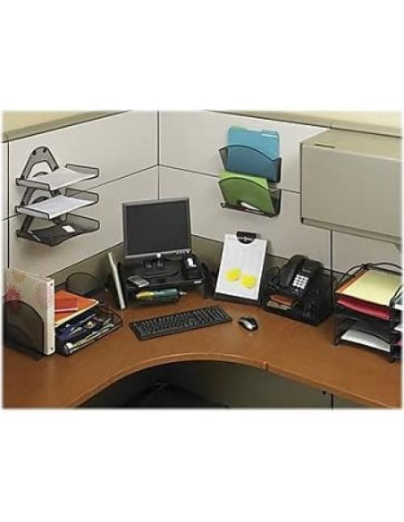 Bandeja Organizador de Escritorio Safco Onyx con Cajón Negro