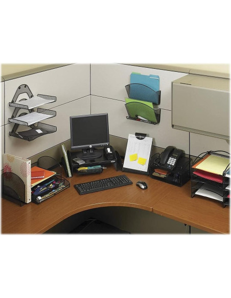 Bandeja Organizador de Escritorio Safco Onyx con Cajón Negro