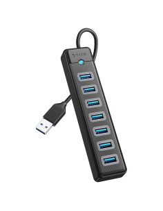 Hub USB 3.0 ORICO de 7 puertos, 15 cm, transferencia 5 Gbps