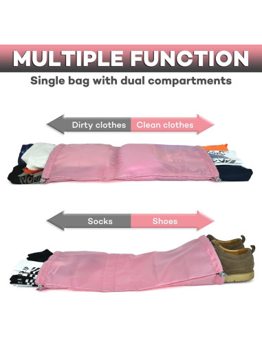 Set de 12 Cubos de Compresión Wongle para Viaje Rosa/Negro