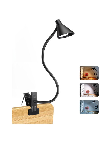 Lámpara de lectura LED LiFMIRA con clip y 3 modos de luz