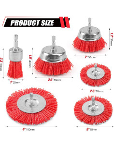 Juego de Cepillos Abrasivos de Nylon Poliwell 6 Piezas 2