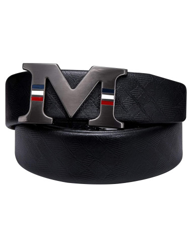 Cinturón de Cuero Genuino Barry.Wang para Hombres 3.49 cm