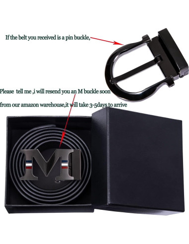 Cinturón de Cuero Genuino Barry.Wang para Hombres 3.49 cm