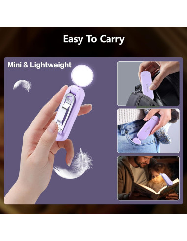 Luz de Libro Recargable VAVOFO KM-6776 6 Modos LED Ámbar