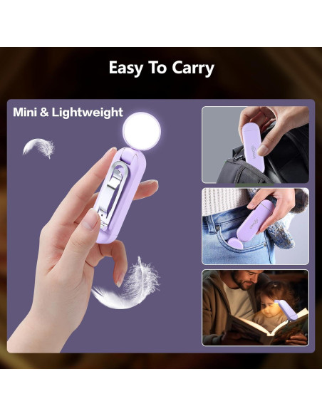 Luz de Libro Recargable VAVOFO KM-6776 6 Modos LED Ámbar