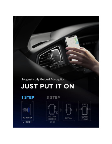 Soporte Magnético para Teléfono en Auto LISEN 2 Pack - Negro