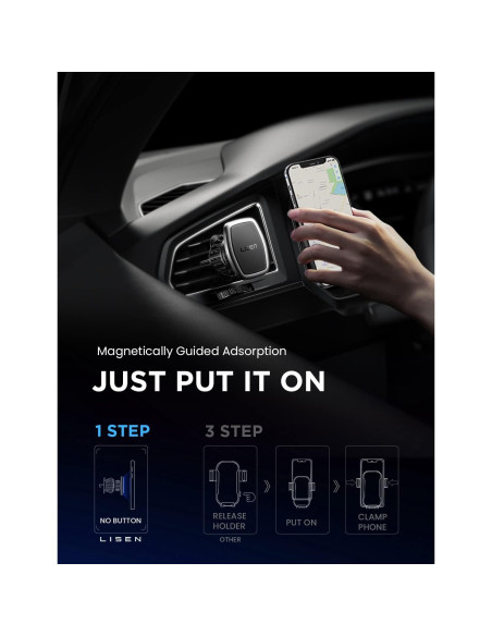 Soporte Magnético para Teléfono en Auto LISEN 2 Pack - Negro