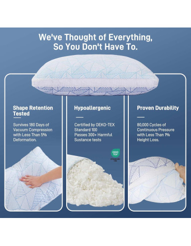 Almohada Ajustable Caelorin Queen Viscosa Bambú Espuma Memoria