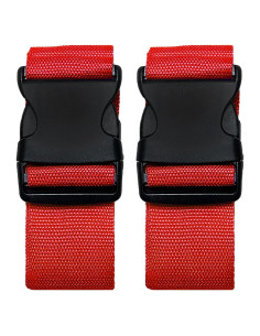 2 Cinturones de Maleta Ajustables Jmuoyld Nylon Rojo 120-200cm
