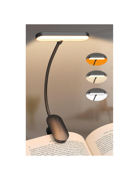 Luz de Libro TATAANTY Recargable 14 LEDs 3 Modos de Color