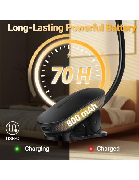 Luz de Libro TATAANTY Recargable 14 LEDs 3 Modos de Color