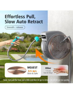 Carrete de Manguera de Jardín Mojest 24.38 m Gris Oscuro 2