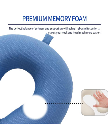 Almohada de Cuello CLRUPR Espuma de Memoria Azul 0.25kg