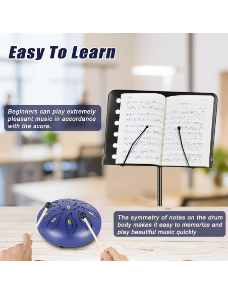 Tambor de Lengua RANMING 15 cm 11 Notas Acero Violeta Azul