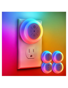 Luces Nocturnas LED Dawnrise 4 PK, Sensor Crepúsculo, RGB