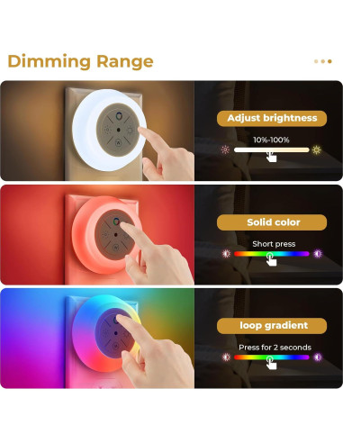 Luces Nocturnas LED Dawnrise 4 PK, Sensor Crepúsculo, RGB