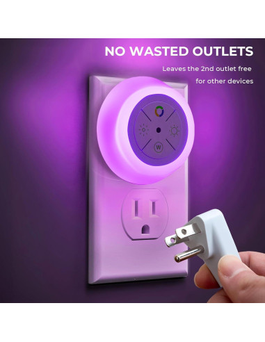 Luces Nocturnas LED Dawnrise 4 PK, Sensor Crepúsculo, RGB