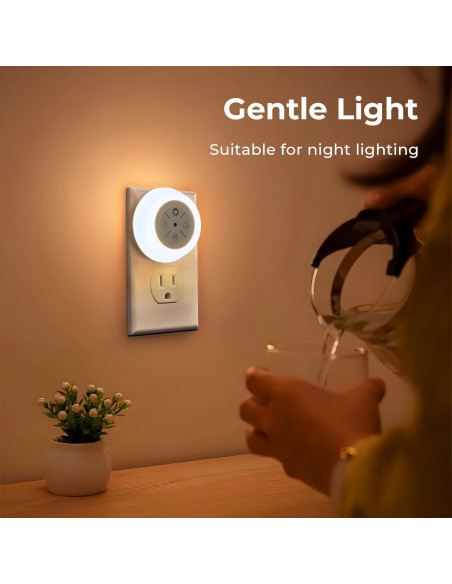 Luces Nocturnas LED Dawnrise 4 PK, Sensor Crepúsculo, RGB