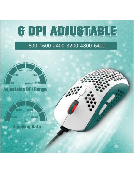 Ratón Gaming ZIYOU LANG RGB con Cable 6400 DPI Ultraligero