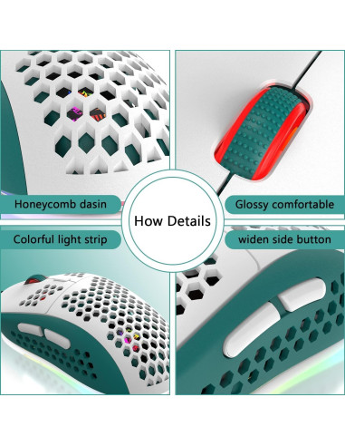 Ratón Gaming ZIYOU LANG RGB con Cable 6400 DPI Ultraligero