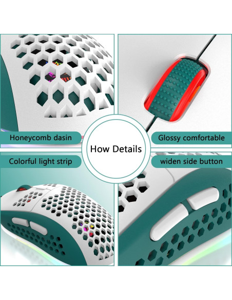 Ratón Gaming ZIYOU LANG RGB con Cable 6400 DPI Ultraligero