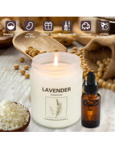 Set de 4 Velas Aromáticas de Cera de Soja - Lavanda, Manzana Canela, Hierba de Limón 2
