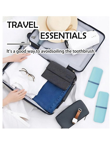 Estuche de Cepillo de Dientes SietDESEO Azul 20.3x7.9 cm