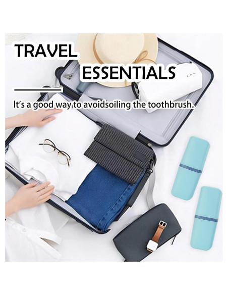 Estuche de Cepillo de Dientes SietDESEO Azul 20.3x7.9 cm