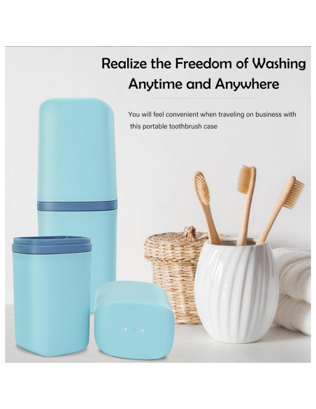 Estuche de Cepillo de Dientes SietDESEO Azul 20.3x7.9 cm