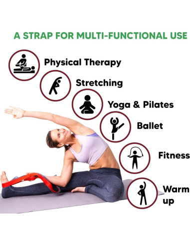 Correa de Estiramiento Sport2People 243.84 cm Nylon Yoga