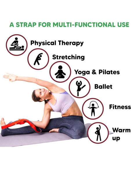 Correa de Estiramiento Sport2People 243.84 cm Nylon Yoga