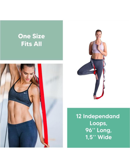 Correa de Estiramiento Sport2People 243.84 cm Nylon Yoga