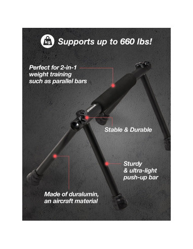 Barra de Flexiones Plegable Withgear Hawk - Antideslizante, 300kg