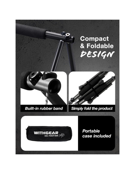 Barra de Flexiones Plegable Withgear Hawk - Antideslizante, 300kg