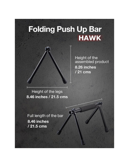 Barra de Flexiones Plegable Withgear Hawk - Antideslizante, 300kg
