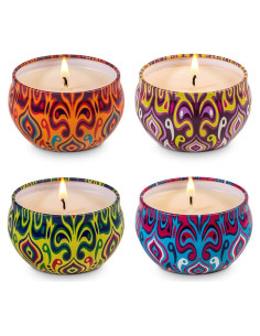 Juego de 4 Velas Aromáticas de Soja HITHYS - Fragancias Variadas