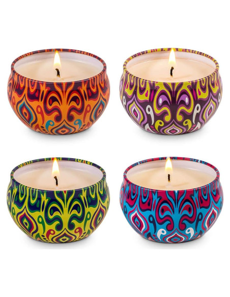 Juego de 4 Velas Aromáticas de Soja HITHYS - Fragancias Variadas