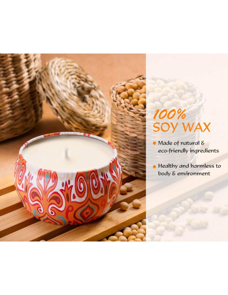 Juego de 4 Velas Aromáticas de Soja HITHYS - Fragancias Variadas