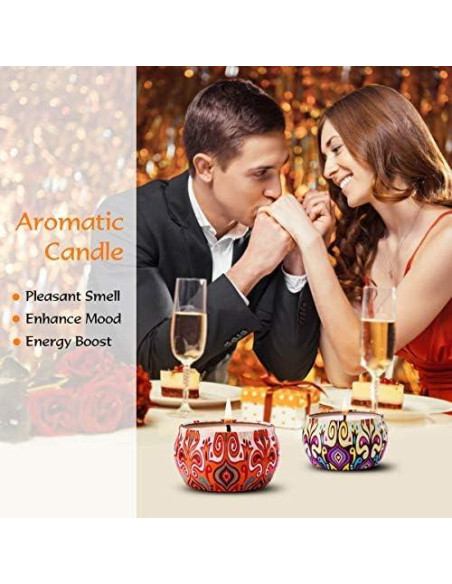 Juego de 4 Velas Aromáticas de Soja HITHYS - Fragancias Variadas