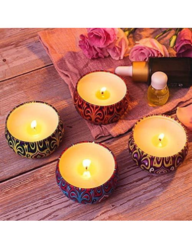Juego de 4 Velas Aromáticas de Soja HITHYS - Fragancias Variadas