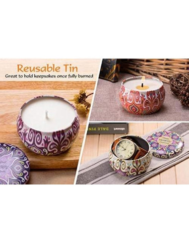 Juego de 4 Velas Aromáticas de Soja HITHYS - Fragancias Variadas