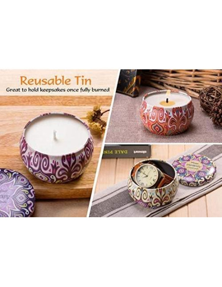 Juego de 4 Velas Aromáticas de Soja HITHYS - Fragancias Variadas