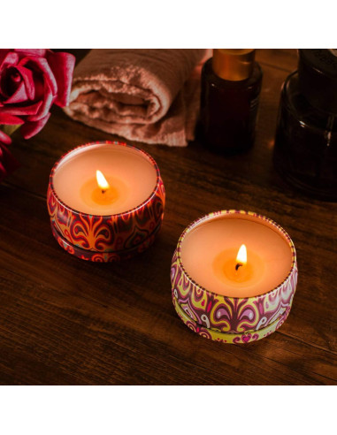 Juego de 4 Velas Aromáticas de Soja HITHYS - Fragancias Variadas