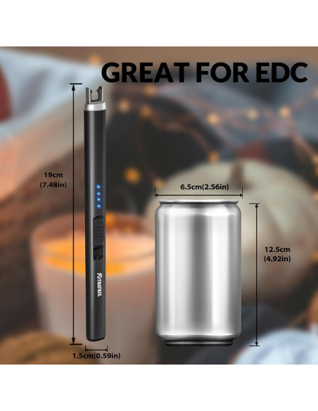 Encendedor Eléctrico Futratrix Negro Recargable USB a Prueba de Viento