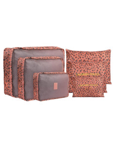 Cubos de Empaque para Viaje Jealkip 6 Piezas Livianos Leopardo Rosa